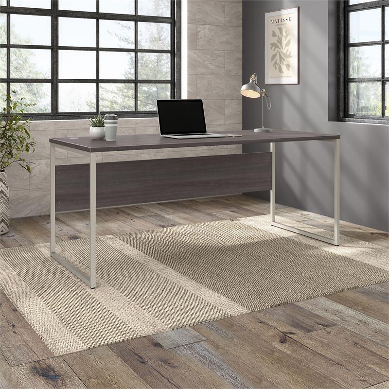 Hybrid 72W x 30D Computer Table Desk in Storm Gray - Engineered Wood