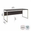 Hybrid 72W x 30D Computer Table Desk in Storm Gray - Engineered Wood
