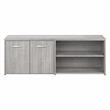 Hybrid Low Storage Cabinet with Doors in Platinum Gray - Engineered Wood