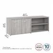 Hybrid Low Storage Cabinet with Doors in Platinum Gray - Engineered Wood