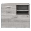 Hybrid Office Storage Cabinet with Drawers in Platinum Gray - Engineered Wood