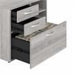 Hybrid Office Storage Cabinet with Drawers in Platinum Gray - Engineered Wood