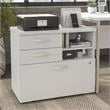 Hybrid Office Storage Cabinet with Drawers in White - Engineered Wood