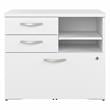 Hybrid Office Storage Cabinet with Drawers in White - Engineered Wood