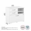Hybrid Office Storage Cabinet with Drawers in White - Engineered Wood