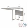 Hybrid 42W x 24D Desk Return/Bridge in Platinum Gray - Engineered Wood