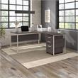 Hybrid 42W x 24D Desk Return/Bridge in Storm Gray - Engineered Wood