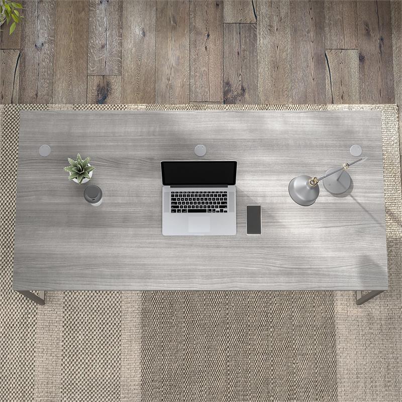 Hybrid 72W x 36D Computer Table Desk in Platinum Gray - Engineered Wood