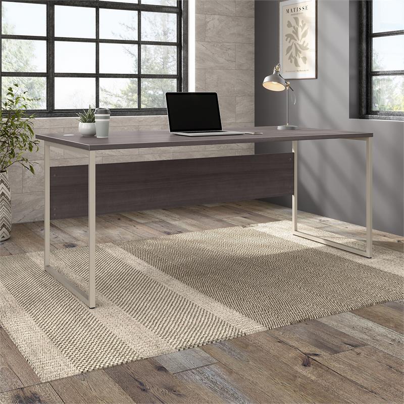 Hybrid 72W x 36D Computer Table Desk in Storm Gray - Engineered Wood