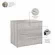 Hybrid 2 Drawer Lateral File Cabinet in Platinum Gray - Engineered Wood