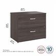 Hybrid 2 Drawer Lateral File Cabinet in Storm Gray - Engineered Wood