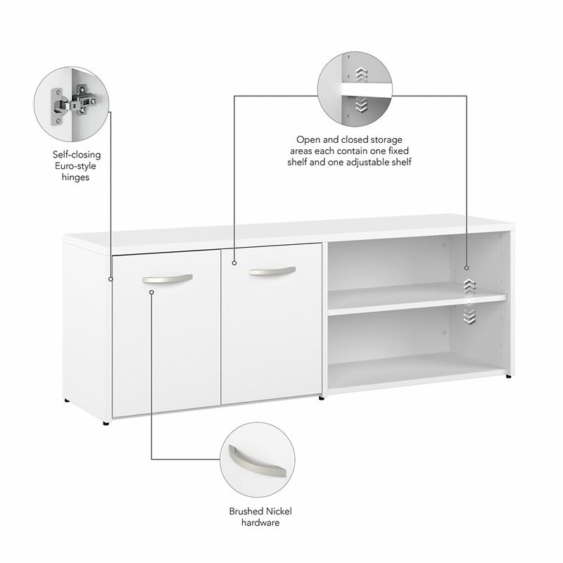 Studio A 72W L Shaped Gaming Desk with Storage in White - Engineered ...