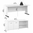 Studio A 72W L Shaped Gaming Desk with Storage in White - Engineered Wood