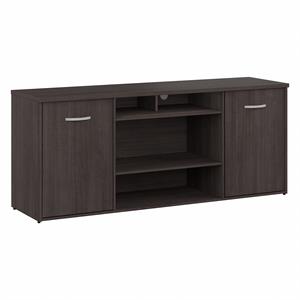 72W Office Storage Cabinet with Doors in Storm Gray - Engineered Wood