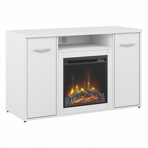 Studio C 48W Cabinet with Electric Fireplace in White - Engineered Wood