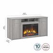Studio C 60W Cabinet with Electric Fireplace in Platinum Gray - Engineered Wood