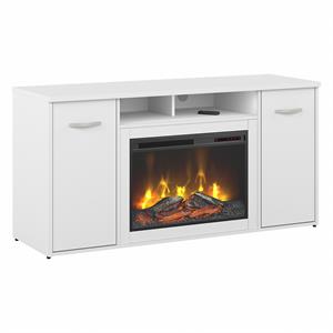 studio c 60w cabinet with electric fireplace in white - engineered wood
