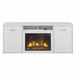 Studio C 72W Cabinet with Electric Fireplace in White - Engineered Wood