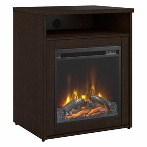 series c 24w electric fireplace with shelf in mocha cherry - engineered wood