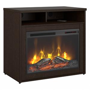 series c 32w electric fireplace with shelf in mocha cherry - engineered wood