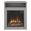 400 Series 24W Electric Fireplace with Shelf in Platinum Gray - Engineered Wood