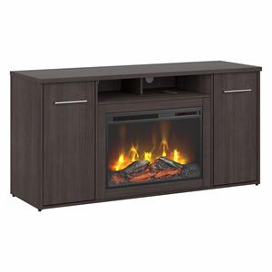 Office 500 60W Cabinet with Electric Fireplace in Storm Gray - Engineered Wood