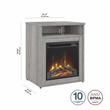 Studio C 24W Electric Fireplace with Shelf in Platinum Gray - Engineered Wood