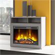 400 Series 32W Electric Fireplace with Shelf in Platinum Gray - Engineered Wood