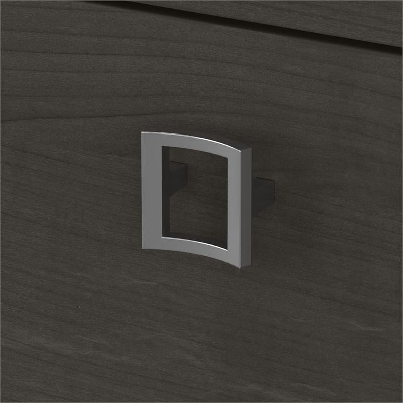 Echo L Shaped Desk with Mobile File Cabinet in Charcoal Maple - Engineered Wood