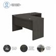 Echo L Shaped Bow Front Desk in Charcoal Maple - Engineered Wood