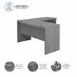 Echo L Shaped Bow Front Desk in Modern Gray - Engineered Wood