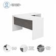 Echo L Shaped Bow Front Desk in Pure White and Modern Gray - Engineered Wood