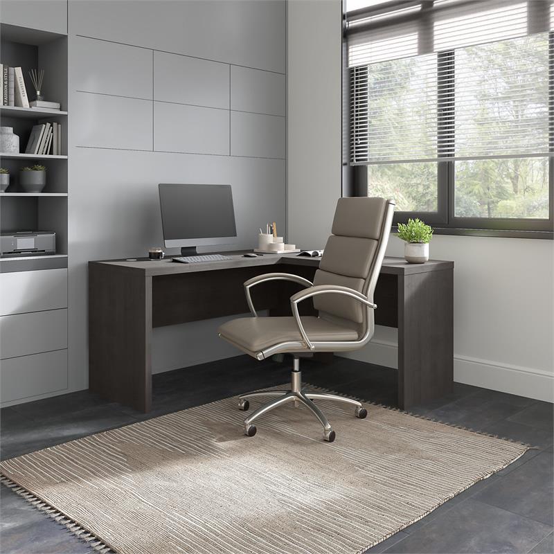 Echo L Shaped Desk in Charcoal Maple - Engineered Wood