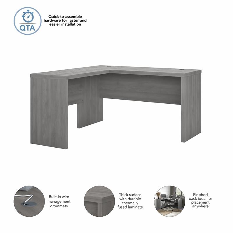 Echo L Shaped Desk in Modern Gray - Engineered Wood