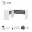 Echo L Shaped Desk in Pure White and Modern Gray - Engineered Wood