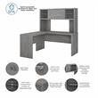 Echo L Shaped Desk with Hutch in Modern Gray - Engineered Wood
