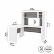 Echo L Shaped Desk with Hutch in Pure White and Modern Gray - Engineered Wood