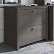 Echo 2 Drawer Lateral File Cabinet in Charcoal Maple - Engineered Wood