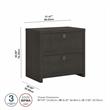Echo 2 Drawer Lateral File Cabinet in Charcoal Maple - Engineered Wood