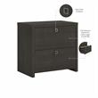 Echo 2 Drawer Lateral File Cabinet in Charcoal Maple - Engineered Wood