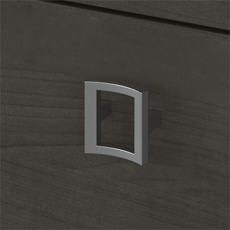 Echo 2 Drawer Lateral File Cabinet in Charcoal Maple - Engineered Wood