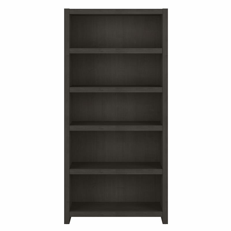 Echo 5 Shelf Bookcase in Charcoal Maple - Engineered Wood