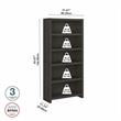 Echo 5 Shelf Bookcase in Charcoal Maple - Engineered Wood