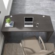 Echo 60W Bow Front Desk in Charcoal Maple - Engineered Wood