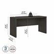 Echo 60W Bow Front Desk in Charcoal Maple - Engineered Wood