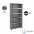 Echo 5 Shelf Bookcase in Modern Gray - Engineered Wood