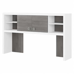 Echo 60W Hutch in Pure White and Modern Gray - Engineered Wood