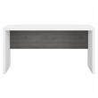 Echo 60W Bow Front Desk in Pure White and Modern Gray - Engineered Wood