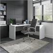 Echo 36W Desk Return in Pure White and Modern Gray - Engineered Wood
