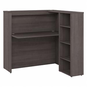 Studio C 48W Reception Desk with Shelves in Storm Gray - Engineered Wood